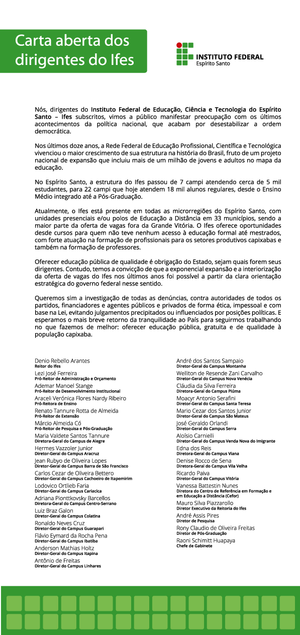 carta dirigentes ifes