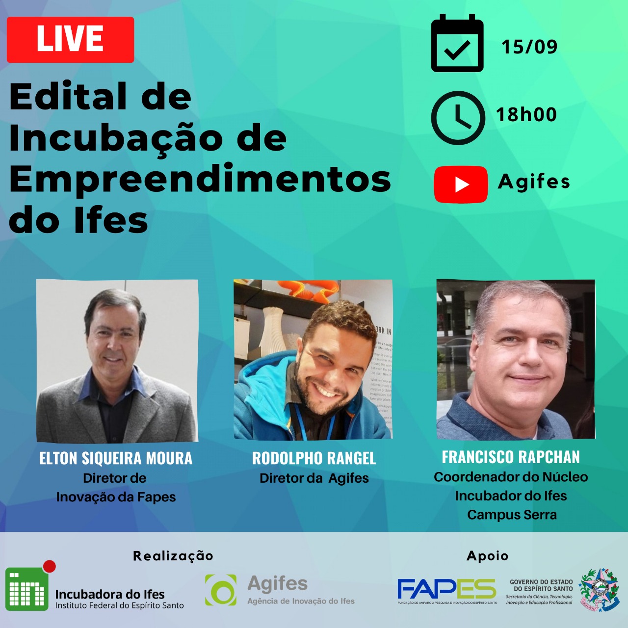 live agifes fapes incubacao